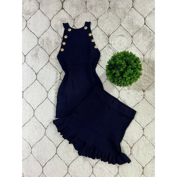 DAIMARAN Paris Women's Matching Set 2 Pieces Tank Top + Ruffle Short Navy Blue S - Picture 10 of 10